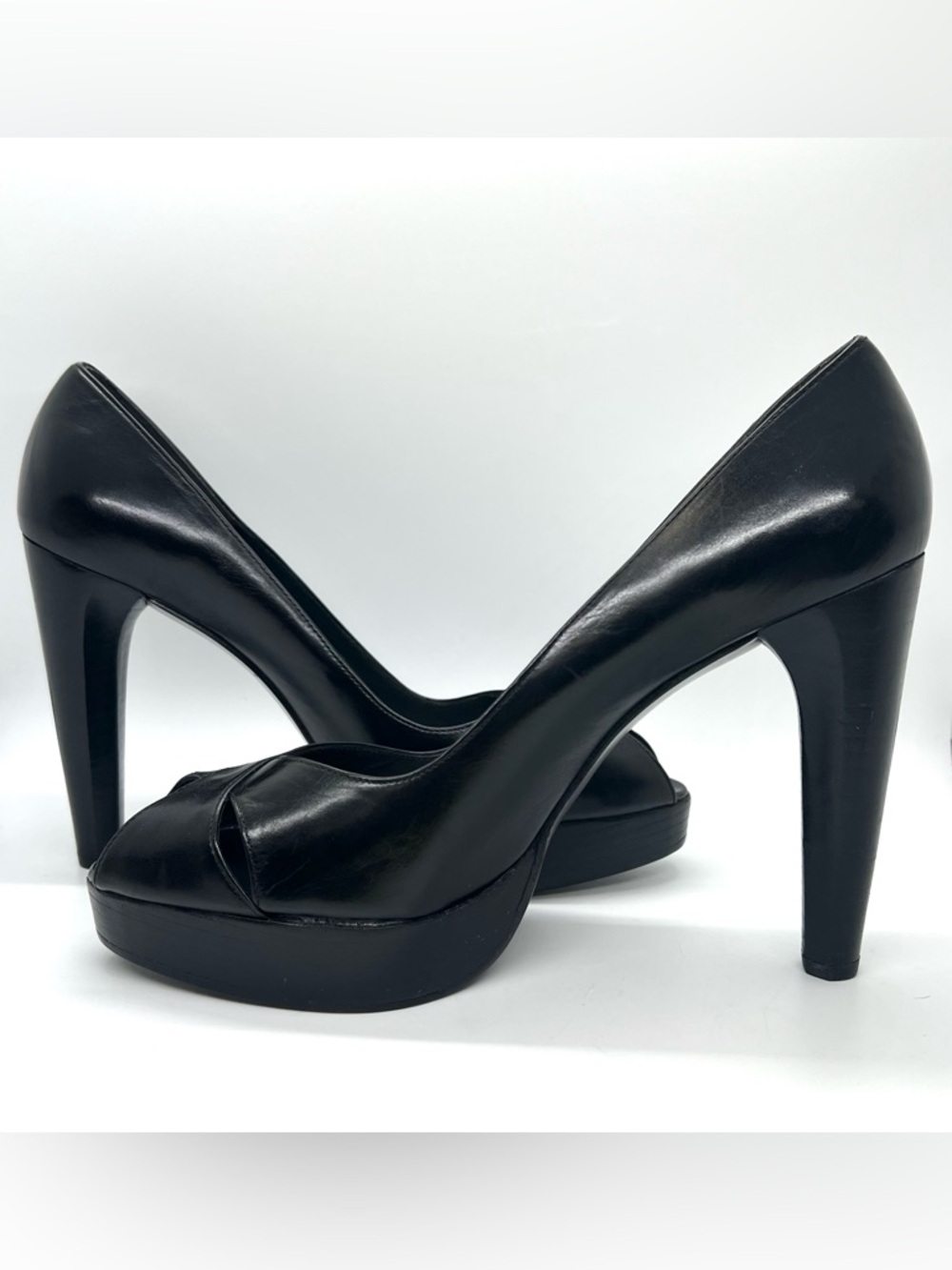 Stuart Weitzman Peep Toe Platform Heels - Picture 6 of 15